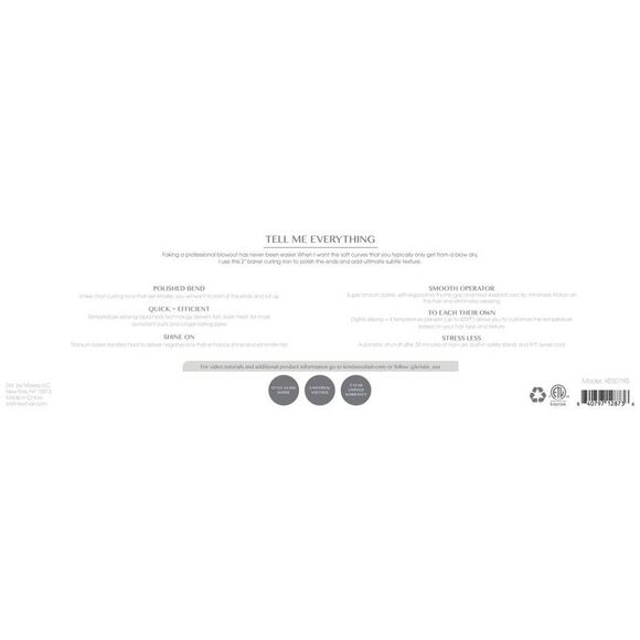 Kristin Ess Titanium Curling Iron Barrel Blowout Waves 425°F Digital Displa - Picture 3 of 4